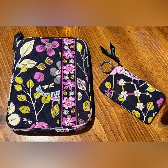 Vera Bradley Bundle  Retired Floral Nightingale E-Reader Tech Case & ID Wallet - Picture 2 of 15